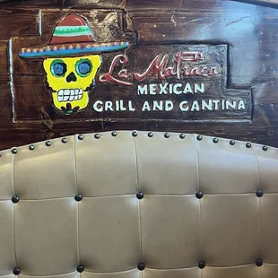 Colorful booth with their logo.