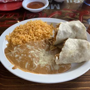 Cabana burrito with rice n beans instead of fries