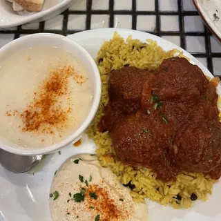 Dozen Lamb Lule Meatballs with Rice Pilaf