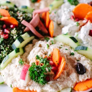 Baba Ghanoush on our appetizer dip platter!