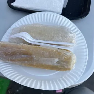 Pollo chili verde and queso and jalepeno tamales