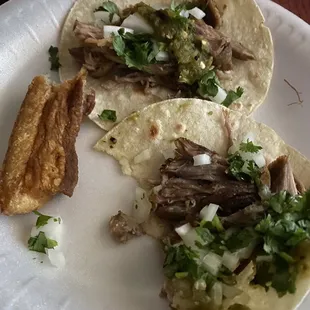 Took some carnitas and chicharrón delgado home! Made great tacos
