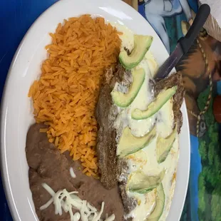 a plate of mexican food