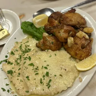 4th Course: Veal Francaise and Chicken Scarpariello.