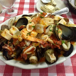 Mixed Seafood Over Linguini