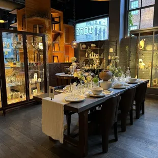 View inside the restaurant of Roman and Guild products