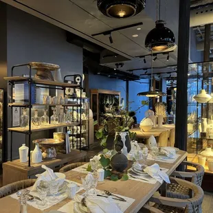 View inside the restaurant of Roman and Guild products