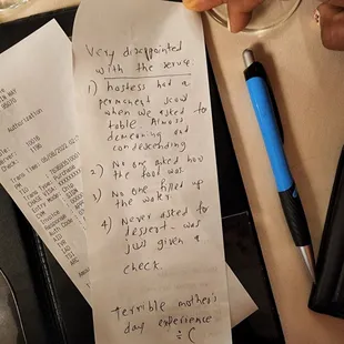 a handwritten note on a piece of paper