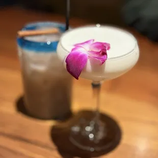 Horchata and coconut piña margarita