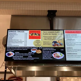 menus and prices