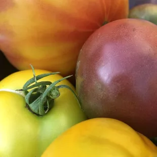 Fresh local heirloom tomatoes for our late summer caprese salad special
