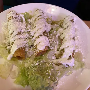 Pollo Flautas and Guacamole