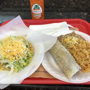 Tostada and Burrito