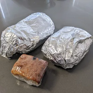 California burrito, torta, and bread pudding