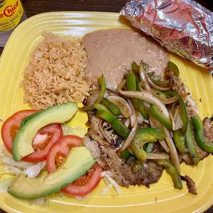 Grilled Tilapia with rice &amp; beans. Light and tasty!