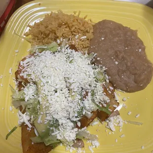 Enchiladas with red sauce