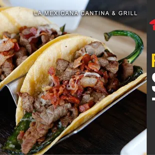 Poblano steak tacos the unique ones!!!!