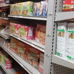 shelves of food