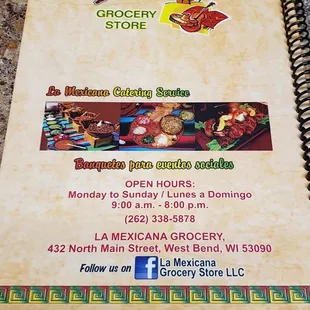 menu