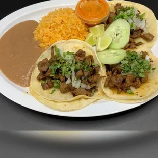 a plate of mexican food