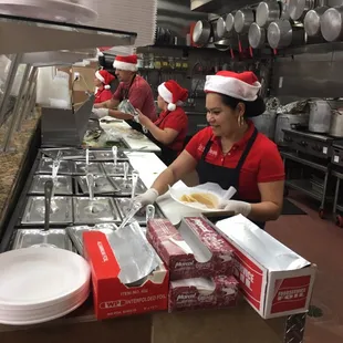 workers preparing food