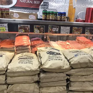 a display of mexican food