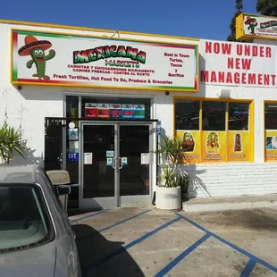 the front of the restaurant