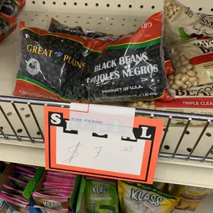 a shelf of snacks