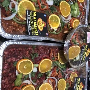 two trays of food