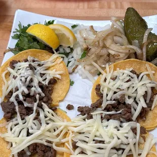 4 mini tacos meal and chips