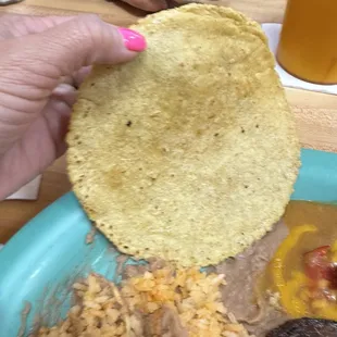 Freshly made corn tortillas