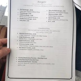 a menu for a restaurant