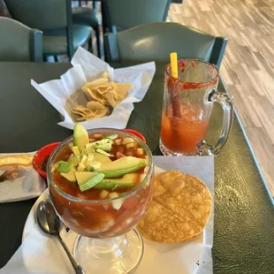 This was a good dish shrimp cocktail and a michalata it was so good