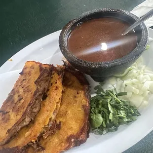 Order of Quesabirria Tacos W/consume