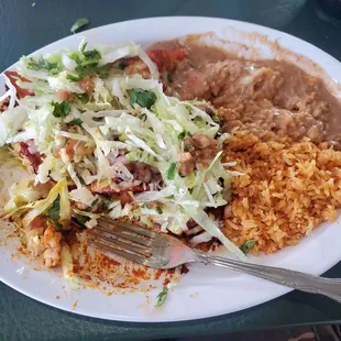 Shrimp &amp; Cheese Enchiladas w/Rice &amp; Beans