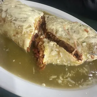 Wet Burrito de Pastor W/green salsa