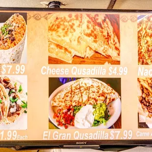 the menu