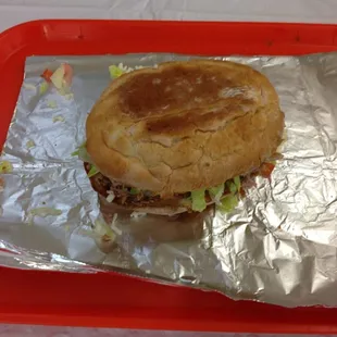 The finished Carnitas Torta made by Celi.