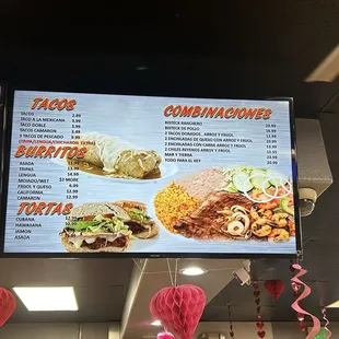 menu and prices