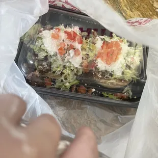 Sopes de barbacoa y carne asada