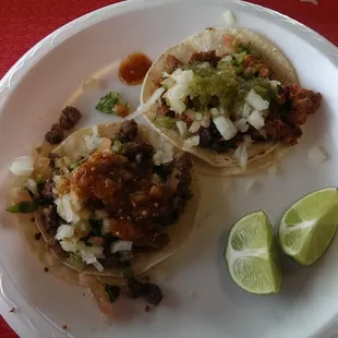 Beef and Pork tacos