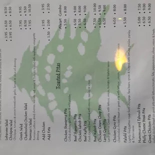 menu