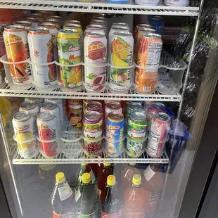 a refrigerator full of drinks