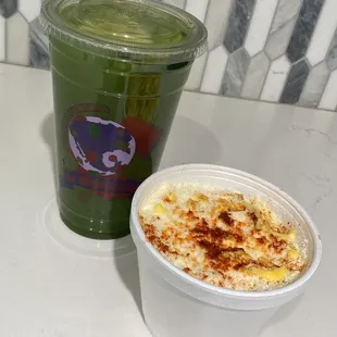 Agua Fresca and Esquite Single Corn aka elote