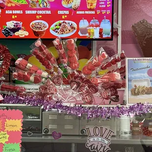  a display of mexican food