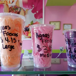  three different drinks