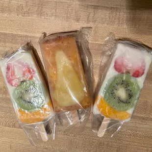 Fruit and cream bars + mango tajin bar