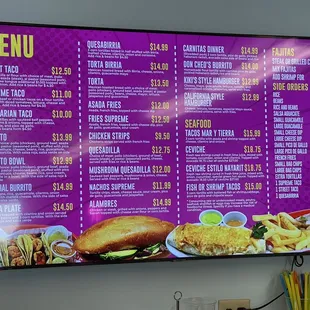 Food menu