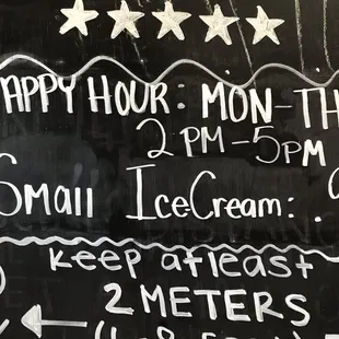 Happy hour .99 cents only Monday through Thursday from 2pm- 5pm in cup only