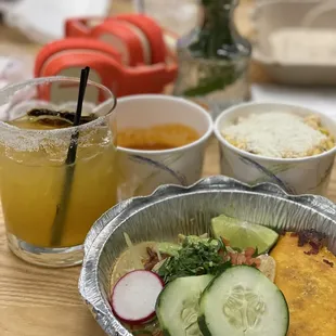 Tacos (shrimp &amp; chicken) and street corn